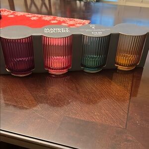 Multicolor Glass Votive Set